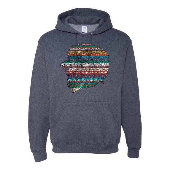 Plaid Paisley Retro Vintage Animal Animal Lover Graphic Hoodie Sweatshirt, Vintage Heather Navy, Small
