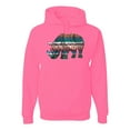 thumbnail image 1 of Plaid Paisley Retro Vintage Rhino Animal Lover Graphic Hoodie Sweatshirt, Neon Pink, Small, 1 of 1
