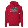 thumbnail image 1 of Plaid Paisley Retro Vintage Rhino Animal Lover Graphic Hoodie Sweatshirt, Red, X-Large, 1 of 1