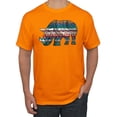 thumbnail image 1 of Plaid Paisley Retro Vintage Rhino Animal Lover Graphic T-Shirt, Orange, 4XL, 1 of 1