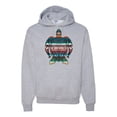 thumbnail image 1 of Plaid Paisley Retro Vintage Turtle Animal Lover Graphic Hoodie Sweatshirt, Heather Grey, 3XL, 1 of 1