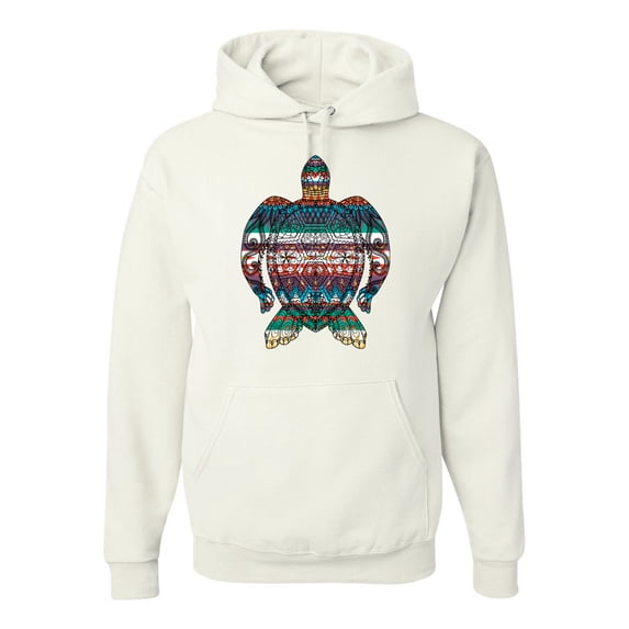 Plaid Paisley Retro Vintage Turtle Animal Lover Graphic Hoodie Sweatshirt, White, 3XL