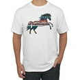 thumbnail image 1 of Plaid Paisley Retro Vintage Wild Horse Animal Lover Graphic T-Shirt, White, X-Large, 1 of 1