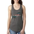 thumbnail image 1 of Plaid Paisley Retro Vintage Wild Horse Animal Lover Ladies Racerback Tank Top, Dark Grey, Medium, 1 of 1
