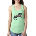 thumbnail image 1 of Plaid Paisley Retro Vintage Wild Horse Animal Lover Ladies Racerback Tank Top, Mint, Medium, 1 of 1