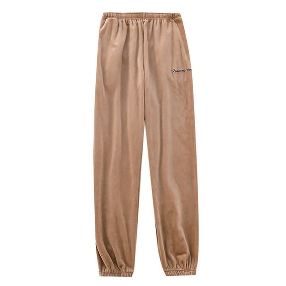 Plaid Pajama Pants for Men Winter Thermal Flannel Sleep Pants Elastic Lined Lounge Pants Cold Weather Cozy Soft Elastic Waist Homewear Coffee L