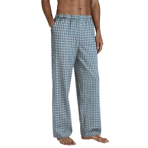 Plaid Pajama Pants for Men Couples Lounge Pants Winter Warm Plush Lined Sleepwear Elastic Cozy Unisex Home PJ Pants Grey L