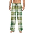 thumbnail image 1 of Plaid Pajama Pants for Men with Pockets Christmas Pajamas Elastic Waist Lounge Sleep Pj Bottoms Straight Fit, S Green #H, 1 of 7