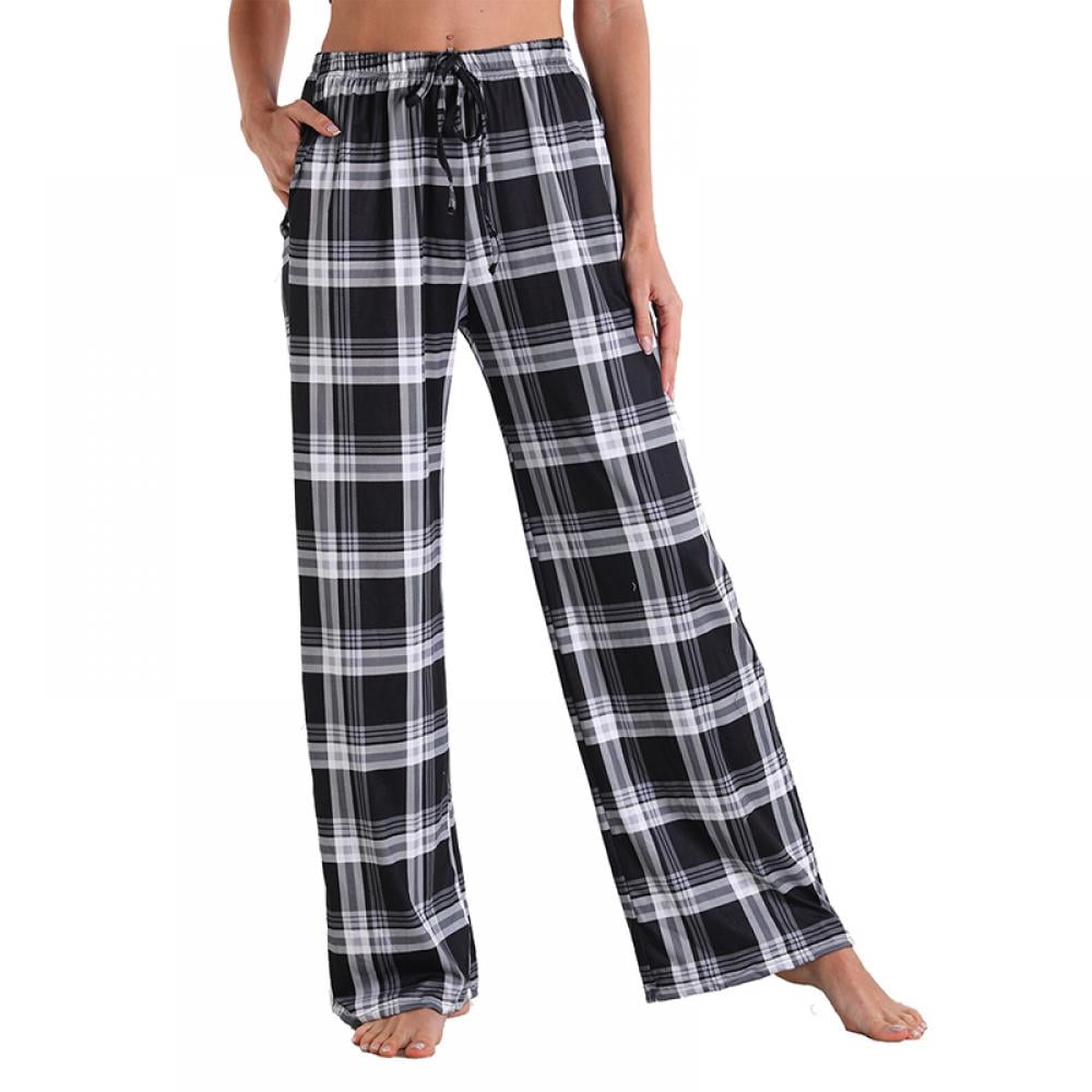 Plaid Pajama Pants for Women Soft, Cotton Sleep Pants Lightweight