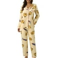 thumbnail image 1 of Plaid Pajama Sets For Women Loose Lightweight Plaid Long Sleeve Top And Pant Pj Set Sleepwear Soft 2 Piece Outfits Loungewear Sets E L, 1 of 7