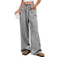 thumbnail image 1 of Plaid Pajamas Pants Women Cute Gingham Pants Trendy Cozy Checkered Pjs Casual Drawstring Elastic Pajama Bottoms Trousers Black L, 1 of 7