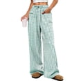 thumbnail image 1 of Plaid Pajamas Pants Women Cute Gingham Pants Trendy Cozy Checkered Pjs Casual Drawstring Elastic Pajama Bottoms Trousers Green M, 1 of 7