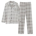 thumbnail image 1 of Plaid Pajamas Set for Men Long Sleeve Sleepwear Soft Pjs Loungewear 2 Piece,Black,2XL, 1 of 8