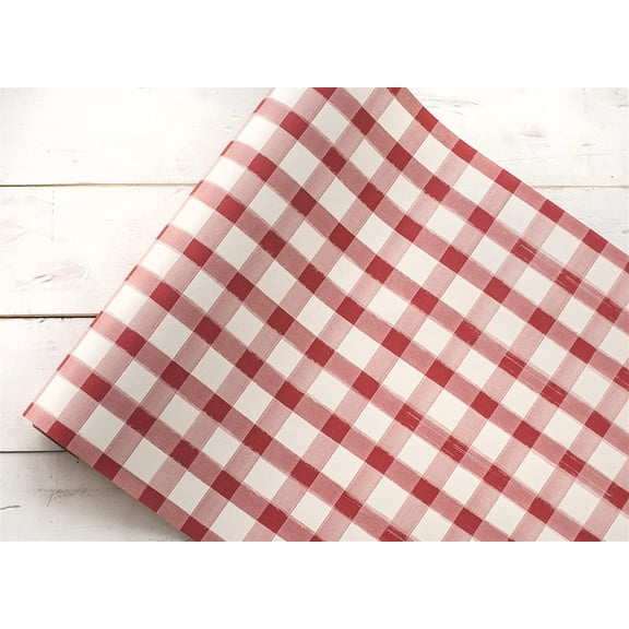 Plaid Paper Table Runner - Christmas Holiday Pattern for Parties or Weddings - Disposable Table Runner