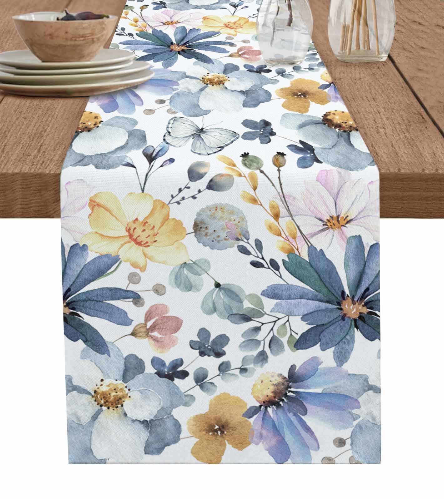 Plaid Pastoral Flowers Table Runner ration Home r Dinner Table ration ...