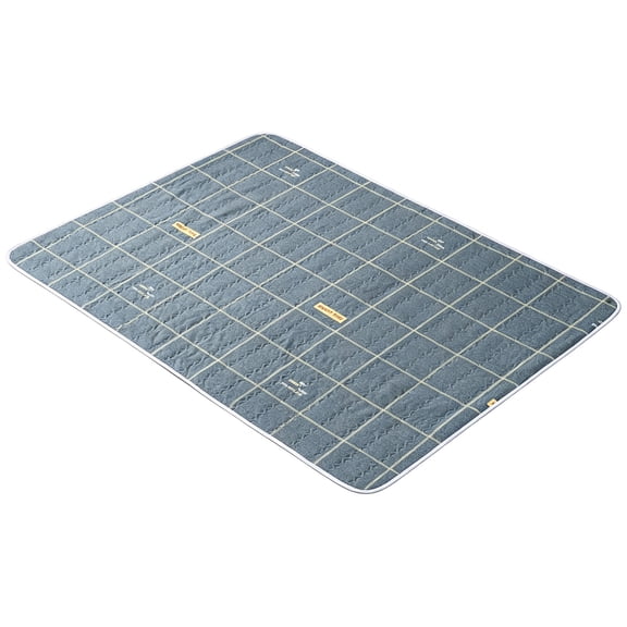 Plaid Pattern Bed Underpad,Non-Slip Reusable Washable Breathable Absorbent Pad for Bedroom Guestroom Care Suite,Dark Gray