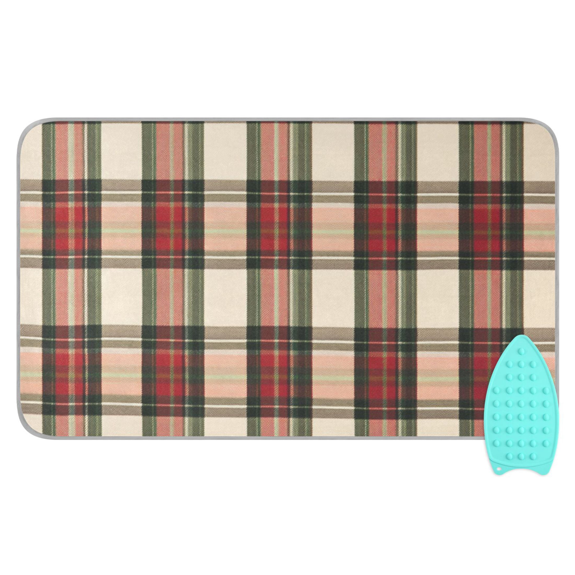 Plaid Pattern with Mixture Colors Ironing Mat Blanket Portable Travel Ironing Pad Heat Resistant Pad 47.2" x 27.6”