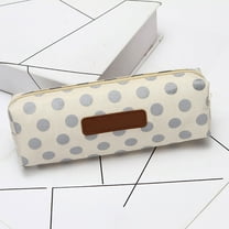 Plaid Pencil Pouch, Students Solid Color Pencil Pouch, Cute Pencil Case Pouch, Multipurpose Canvas Bible Pencil Pouch, Round Small Capacity Pen Pouch Storage Bag with Zipper