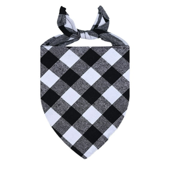 Plaid Pet Bandana - Polyester, One Size, Machine Washable - Stylish Accessory, for Dogs/Cats - Dress Up, Daily Wear, Holiday Decor