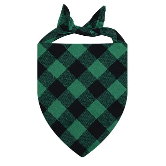 Plaid Pet Bandana for Dogs and Cats Polyester Machine Washable