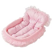 Pet Bed Plaid Fabric 21.65 x 15.75 Inch, High Density Sponge Tulle Lace Trim for Small Dog Cat Puppy Apartment Bedroom Corner Snuggle Nest Deep Sleep Anxiety Resilient Cushion