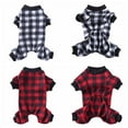 thumbnail image 1 of Plaid Pet Pajamas Dog Onesies Plaid Dog Sweaters Pet Soft Winter Clothes Puppy Warm Pajamas for Small Medium Dogs Pets, 1 of 19