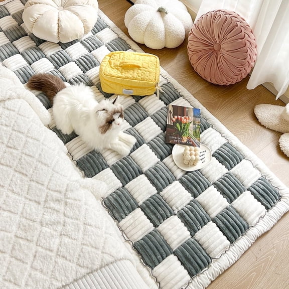 Plaid Pet Sofa Cover, Non‑Slip Washable Soft Furniture Protector Couch Mat, Pet Throw for Dogs Cats for Sofa Bed and Floor