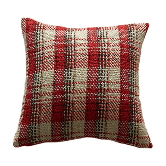 Plaid Pillow Cover for Home Decor, Soft and Breathable Cushion Cover with Excellent Craftsmanship, Washable and Comfortable for Bedroom or Living Room Use, 1 Pack