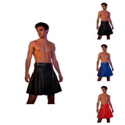 Plaid Pleated Skirt for Men, Traditional Scottish Kilt for Highland Festive Carnivals, Tartan Utility Kilt Attire