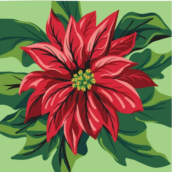 Plaid Poinsettia Modern Paint-by-Number Art Kit, 12 Piece
