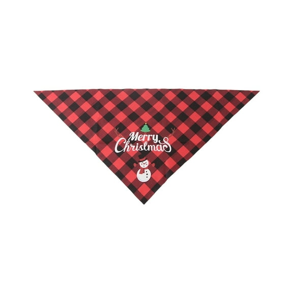 Plaid Print Bandana Reversible Scarf for Cats and Dogs – Festive Holiday Neckwear for Indoor Outdoor use
