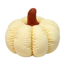 Plaid Pumpkin Pillows, Halloween Decorations Pumpkin Shaped Throw Pillows Soft Cute Cushion for Sofa Couch Bedroom Autumn Thanksgiving, 7.1inch