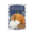 thumbnail image 1 of Plaid Pumpkins Garden Linen Flag, 1 of 4