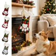 thumbnail image 1 of Plaid Puppy Christmas Stocking, Decorative Fabric Accent, Reusable Room Styling, for Dining Room, Living Room, Fireplace and Christmas Party Decor, 1 of 8