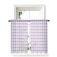 thumbnail image 1 of Plaid Purple Rural Style,Curtains 54 Inch Length,Sheer Curtains for Bedroom Living Room Window Rural Abstract Geometric Lattice Rod Pocket Drapes Kitchen Curtains Small Half Window 42"x54" 2 Panels, 1 of 7