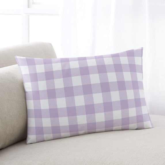 Plaid Purple Rural Style,King Size Pillow Cover,Pillowcase Protectors with Zipper,Breathable Decorative Throw Pillow Case Cover,Rural Abstract Geometric Lattice Pillow Shams for Couch Sofa 20x36Inch