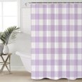 thumbnail image 1 of Plaid Purple Rural Style, Waterproof Fabric Shower Curtain, Rural Abstract Geometric Lattice Shower Curtain for Bathroom Curtains Bathtubs Hotel Washable Shower Curtains with 12 Hooks Standard 72x72, 1 of 6