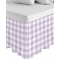 thumbnail image 1 of Plaid Purple Rural Style,Wrap Around Bed Skirts for California King Bed 16" Drop,Bed Skirt with Adjustable Elastic Belt Dust Ruffle Bed Valance Rural Abstract Geometric Lattice Bed Frame Cover, 1 of 7