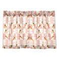 thumbnail image 1 of Plaid Rabbit Radish Pattern Tier Curtains Tier Kitchen Living Room Bedroom Balcony 2 Panels 27x36 Inch, 1 of 9