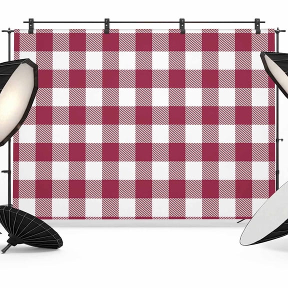 Plaid Red,Backdrop for Photoshoot,Photography Photo Studio Background Wall Backdrop,Abstract Minimalistic Geometric Lattice Back Drop Banner Panel for Portraits Wedding Party Live Streaming 10x8Ft