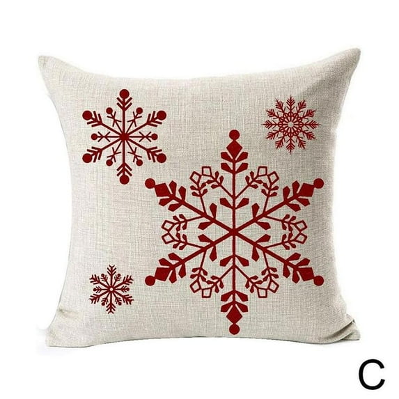 "Plaid Red White Christmas Pillowcase Snowflake Elk Printing Pillow Merry Christmas Decors For Living Room Bedroom Xmas Navidad Products Noel New "