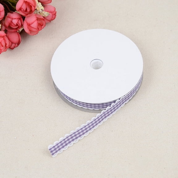 Plaid Ribbon - 1.5cm x20 Yards Polyester Checked Ribbon for Gift Wrapping, Flower Bouquets, Wreaths - Christmas Home & Party Decor Craft Ribbon (lavender)
