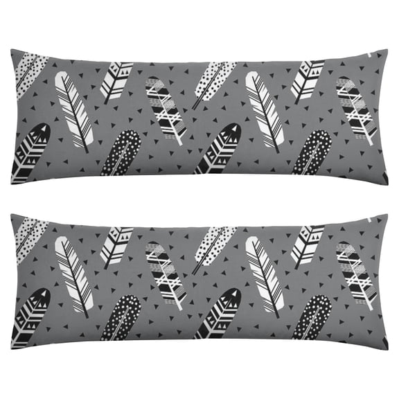 Plaid Rustic Body Pillow Cover 20x54 - Long Pillow Case with Invisible Zipper - Tribal & Ethnic Patterns - Soft & Breathable Bed Pillow Cover for Sleeping