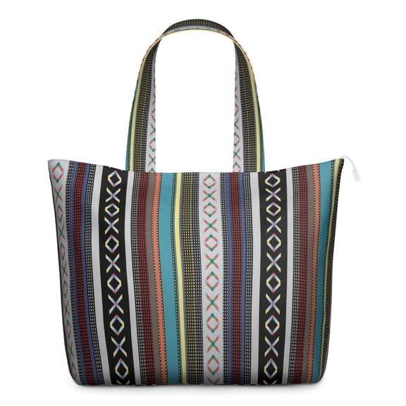 Plaid Rustic Travel Bag, Large Capacity Carry-On Tote with Reinforced Handles & Multiple Pockets, Nordic Style for Professionals