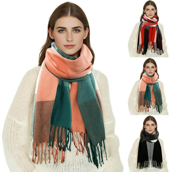 Plaid Scarf - Ultra Soft, Warm Winter Wrap with Classic Checkered for Ideal Christmas Gift，Women's Fashionable Versatile Soft Friendly Warm Thick Scarf