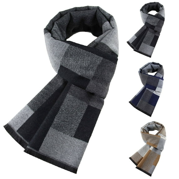 Plaid Scarf for Women Fall Winter Pashmina Scarves Wraps for Cold Weather Warm Large，Men's Classic Warm Thickened Brushed Scarf Scarf