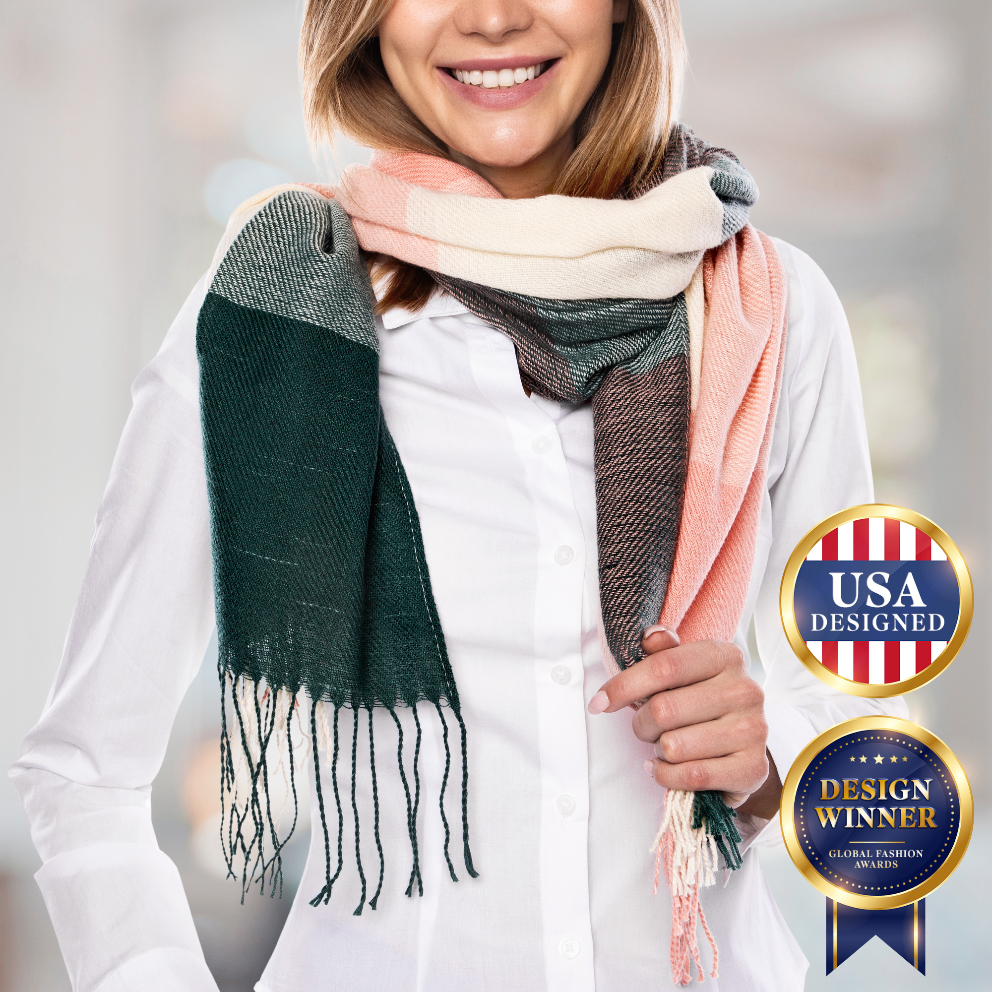 Time and Tru Plaid Scarf