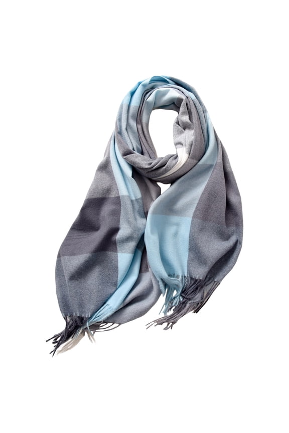 Womens Plaid Scarfs Soft Winter Long Scarves Thick Warm Lined Knit Wraps Scarf Cold Weather