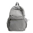 thumbnail image 1 of Plaid School Backpack, Heavy Duty School Bag with Drawstring Side Pockets, Multi-pocket Backpack for Travel College Work, Gray, 1 of 9