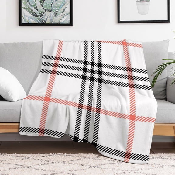 Plaid Scottish Cage Plaid Blanket 30"x40" Anti-Pilling Flannel Throw Blanket Lightweight Soft Fleece,All-Season Couch And Bed Blanket for Home Travel Made in the USA